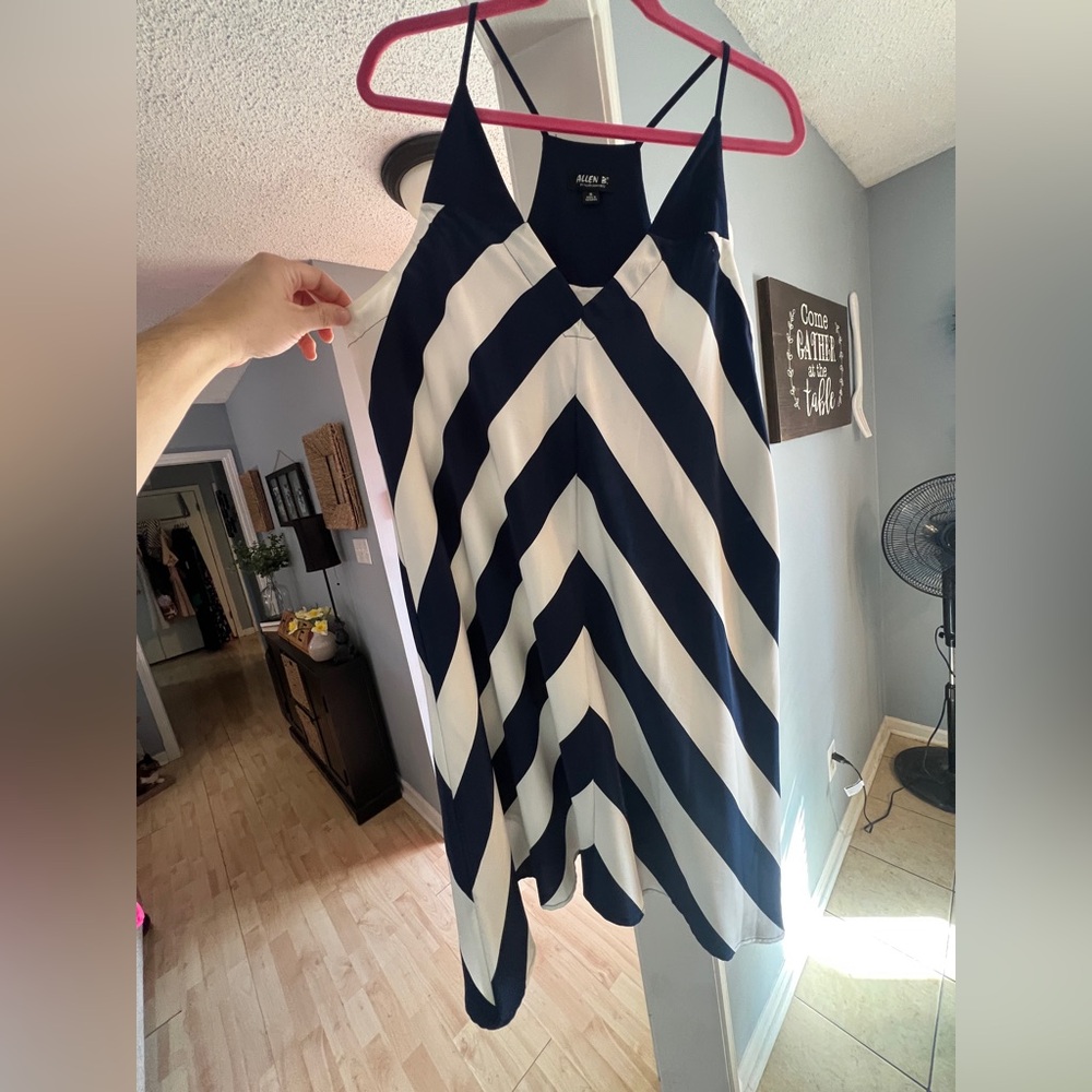 Blue Chevron Midi Dress